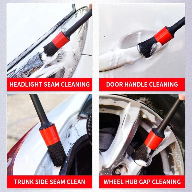 Car Cleaning Set with Detailing Brush Towel Glove - Auto Dashboard & Air Outlet Cleaning Tools Kit for Car Wash Accessories